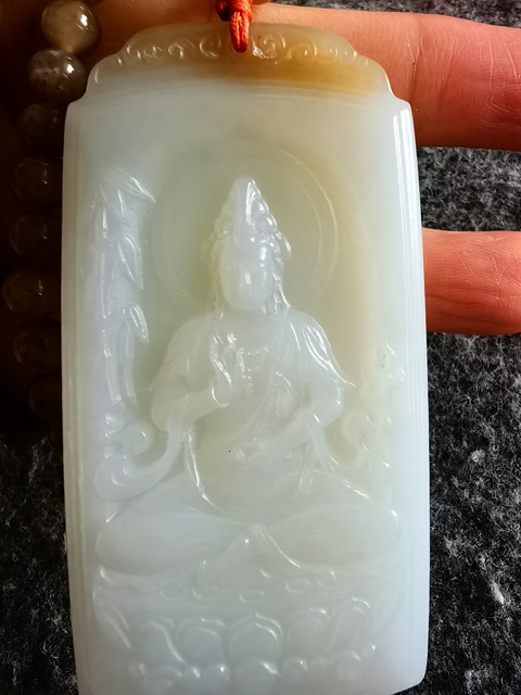 古玩玉器和田玉觀音牌真品鑒賞圖