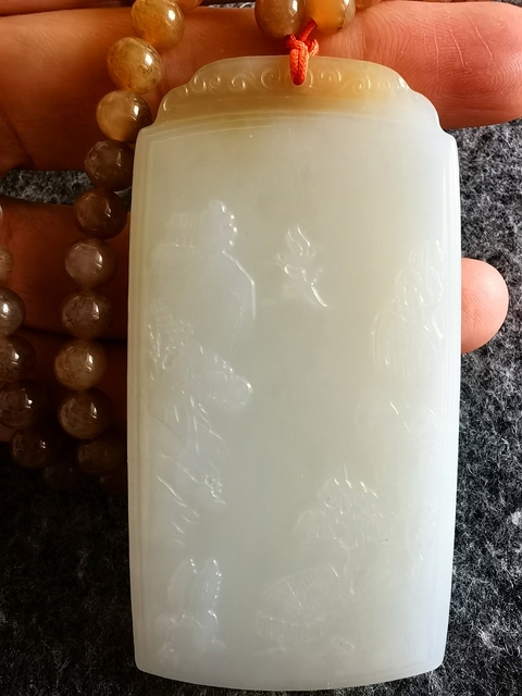 古玩玉器和田玉觀音牌真品鑒賞圖