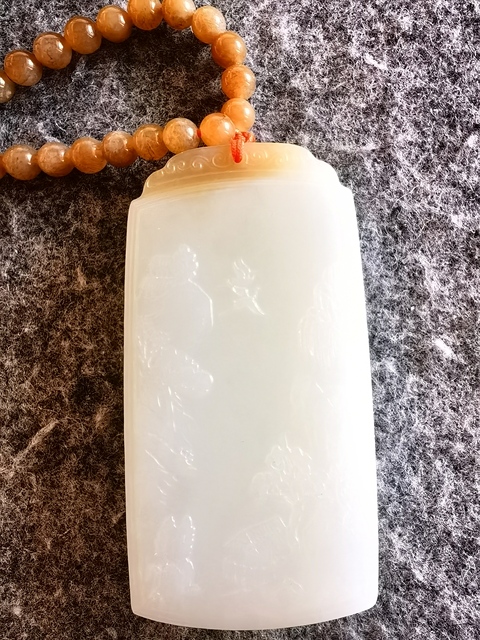 古玩玉器和田玉觀音牌真品鑒賞圖