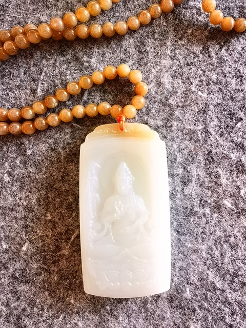 古玩玉器和田玉觀音牌真品鑒賞圖