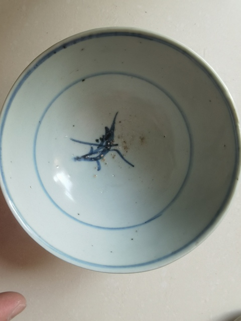 古玩陶瓷明晚期青花白釉碗真品鑒賞圖