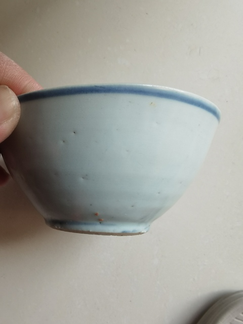 古玩陶瓷明晚期青花白釉碗真品鑒賞圖