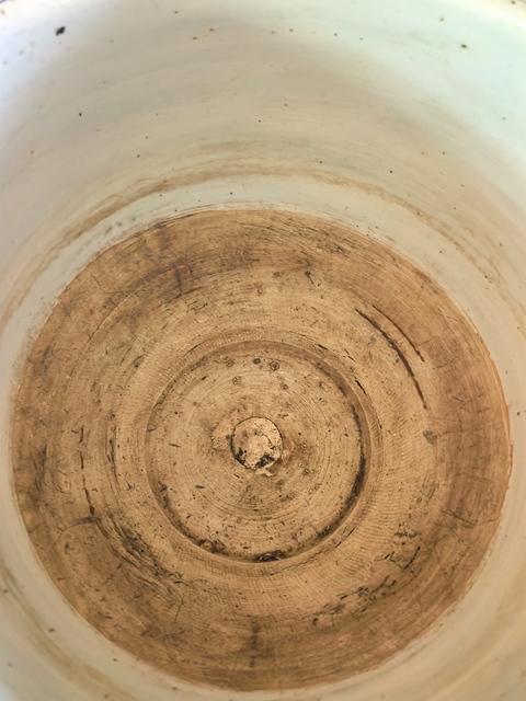 古玩陶瓷清中晚期青花花盆一對真品鑒賞圖