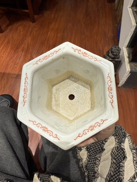 古玩陶瓷粉彩花盆真品鑒賞圖