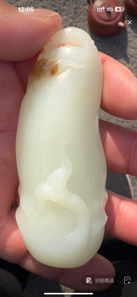 古玩玉器和田玉雕“福意綿綿”把件真品鑒賞圖