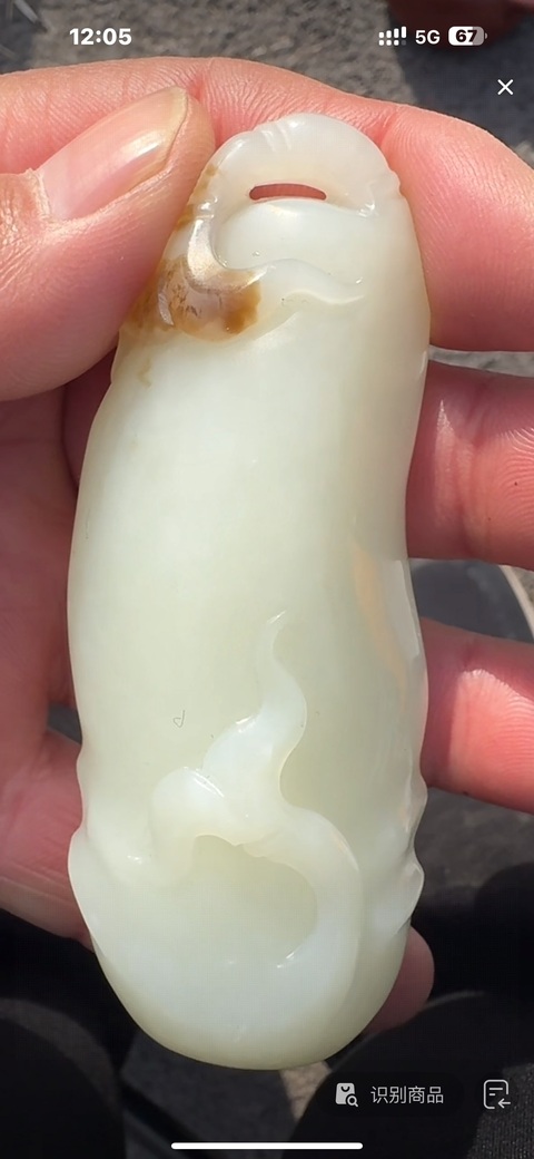 古玩玉器和田玉雕“福意綿綿”把件真品鑒賞圖