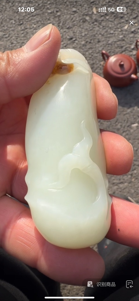 古玩玉器和田玉雕“福意綿綿”把件真品鑒賞圖