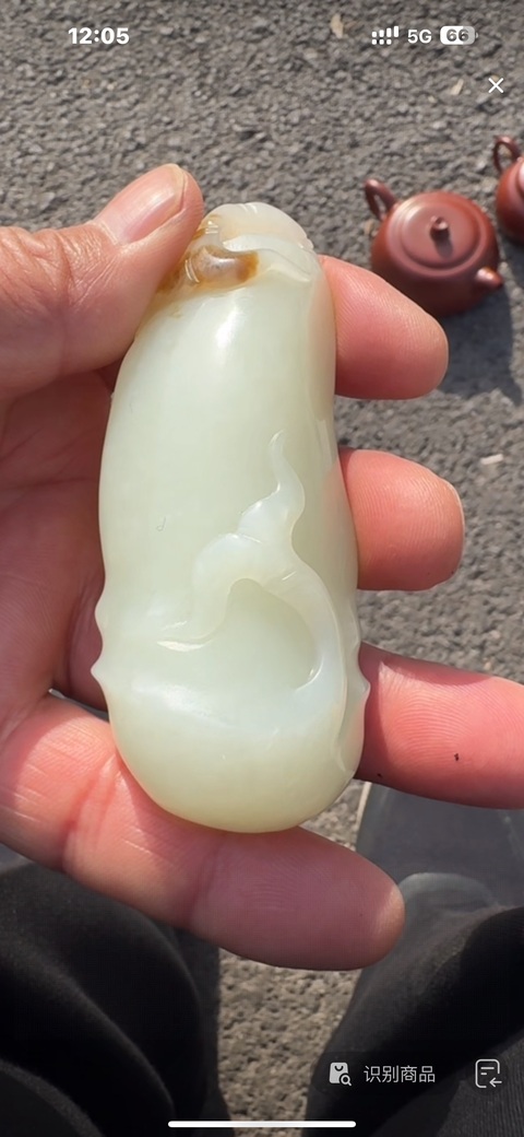 古玩玉器和田玉雕“福意綿綿”把件真品鑒賞圖