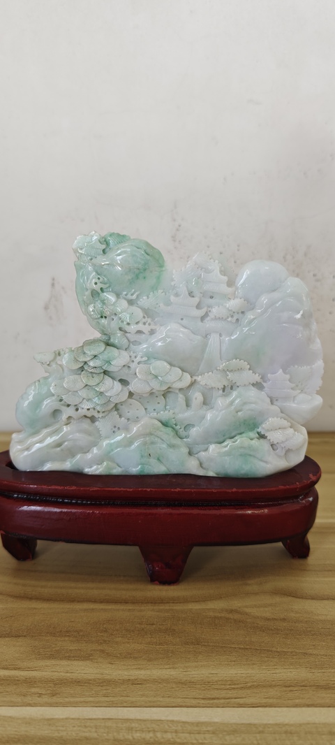 古玩玉器翡翠山子真品鑒賞圖