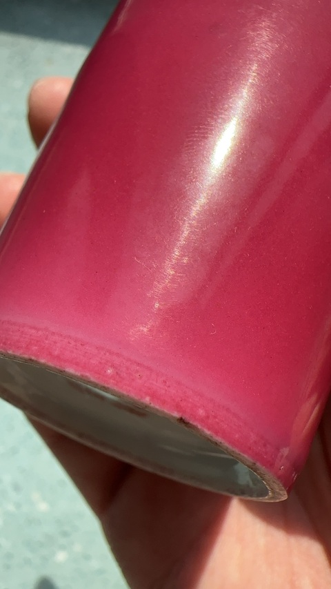 古玩陶瓷慎德堂制款胭脂紅釉杯真品鑒賞圖