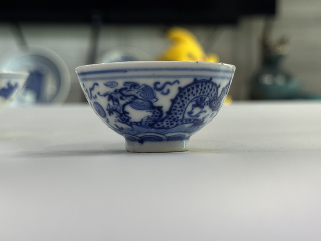 古玩陶瓷清光緒 青花龍紋杯碟拍賣，當前價格14889元