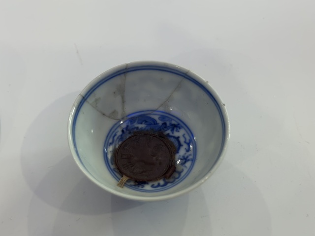 古玩陶瓷清光緒 青花龍紋杯碟拍賣，當前價格14889元