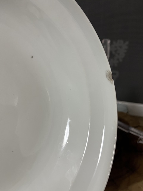 古玩陶瓷民國粉彩花卉紋折沿盤拍賣，當前價格488元