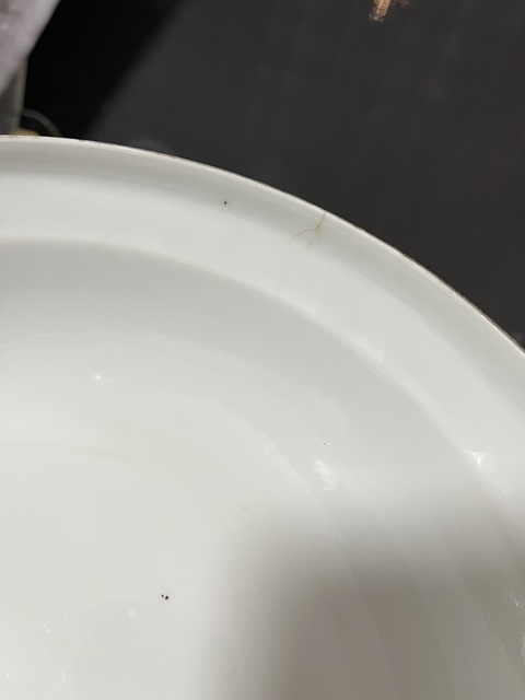 古玩陶瓷民國粉彩花卉紋折沿盤拍賣，當前價格488元