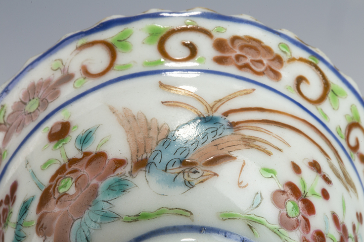 古玩陶瓷清晚·粉彩錦雞牡丹紋花口杯拍賣，當前價格278元