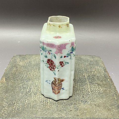 古玩陶瓷清雍正·博古圖粉彩茶葉罐拍賣，當前價格1360元