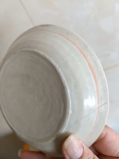 古玩陶瓷南定青白釉花卉紋洗真品鑒賞圖