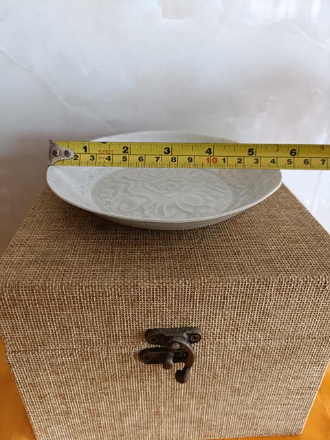 古玩陶瓷南定青白釉花卉紋洗真品鑒賞圖