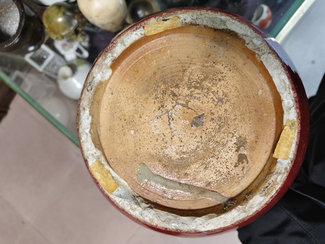 古玩陶瓷窯變紅釉西瓜罐真品鑒賞圖