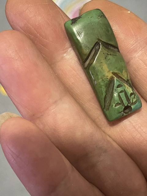 古玩玉器綠松石掛墜真品鑒賞圖