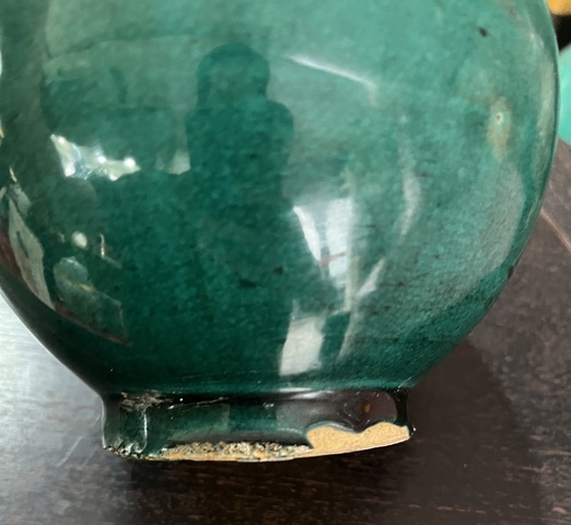 古玩陶瓷綠釉酒壺真品鑒賞圖