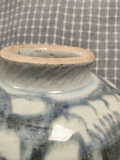 古玩陶瓷晚明青花罐真品鑒賞圖