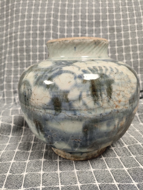 古玩陶瓷晚明青花罐真品鑒賞圖