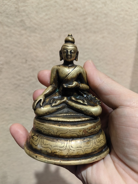 古玩銅器銅釋迦摩尼真品鑒賞圖