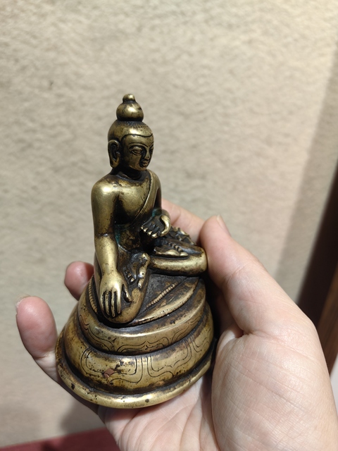 古玩銅器銅釋迦摩尼真品鑒賞圖