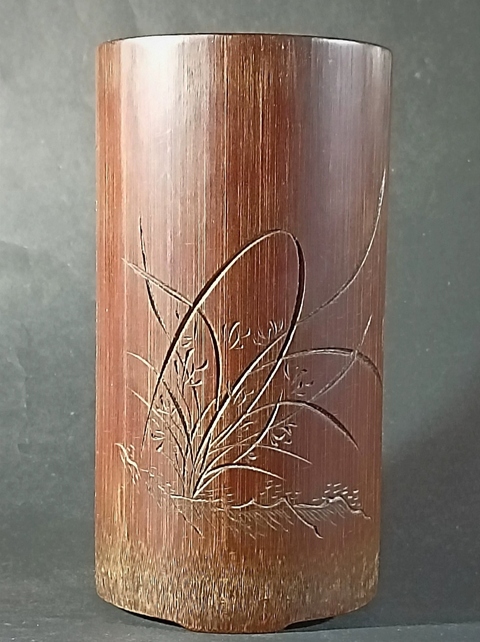 古玩雜項竹刻筆筒真品鑒賞圖