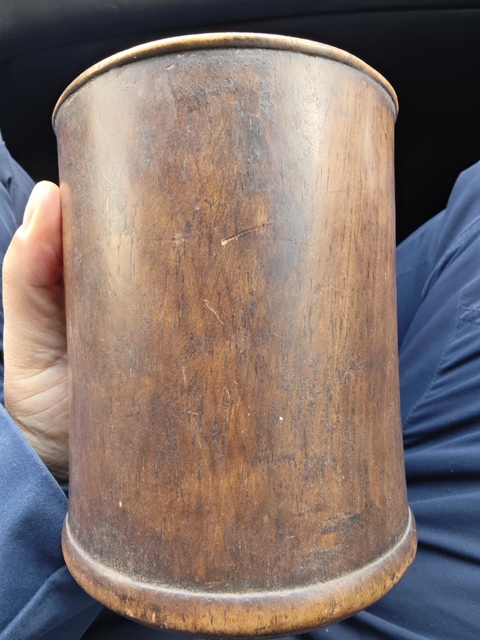 古玩雜項木筆筒真品鑒賞圖