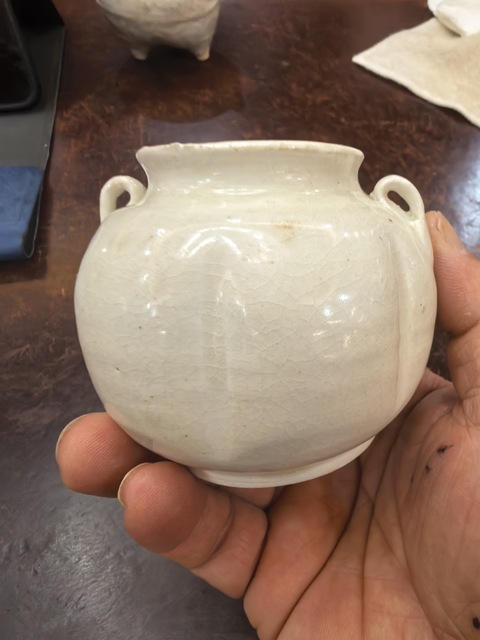 古玩陶瓷景德鎮窯系青白釉瓜楞罐真品鑒賞圖