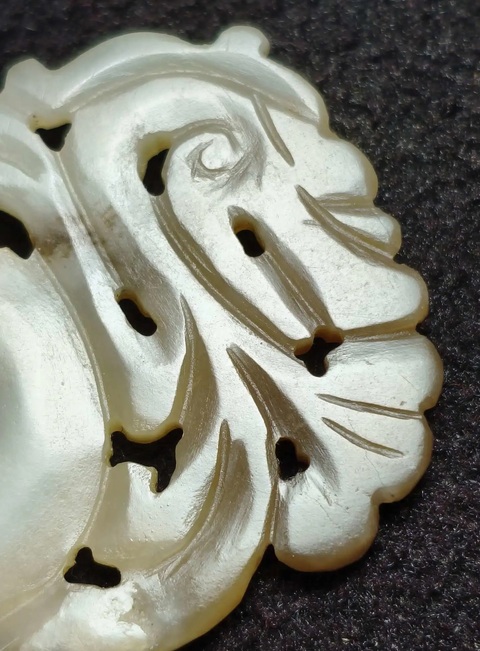 古玩玉器和田玉雕“龍紋佩”真品鑒賞圖