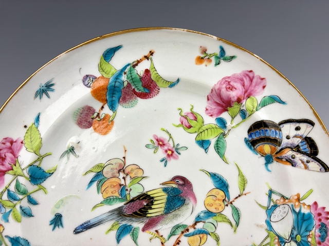 古玩陶瓷清晚期·粉彩花鳥三多紋折沿盤拍賣，當(dāng)前價格0元