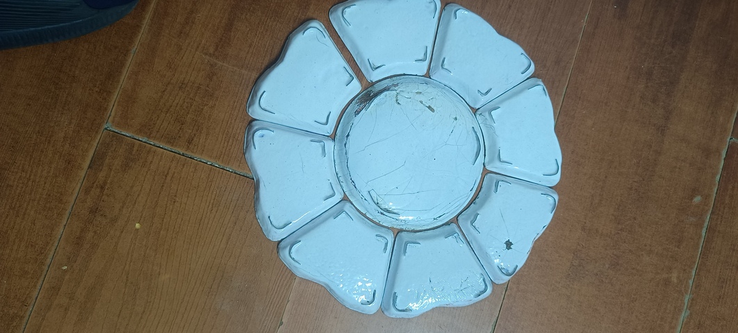 古玩陶瓷銅胎畫彩繪九子串盤真品鑒賞圖