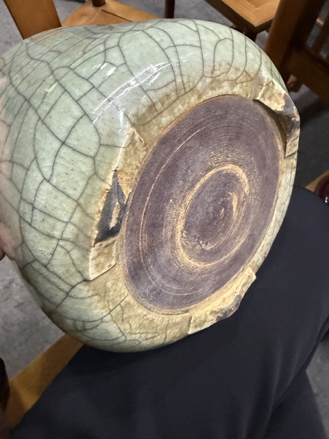 古玩陶瓷哥釉三足爐真品鑒賞圖