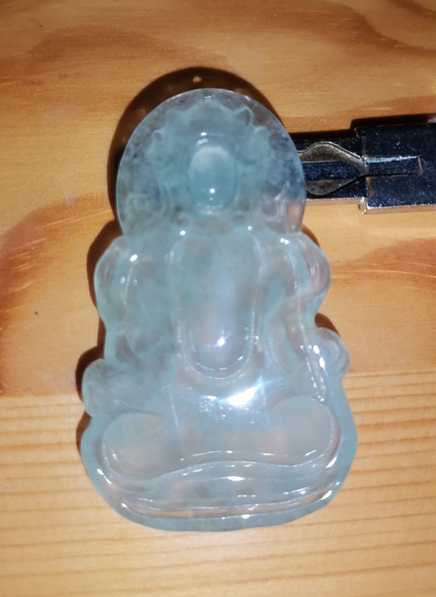 古玩玉器冰種晴水翡翠度母觀音拍賣，當前價格8888元