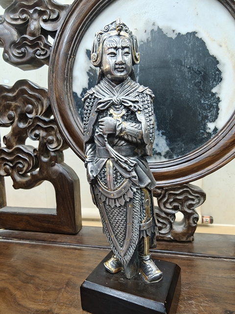 古玩雜項晚清民國銀質武將真品鑒賞圖