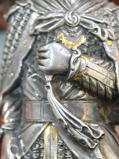 古玩雜項晚清民國銀質武將真品鑒賞圖