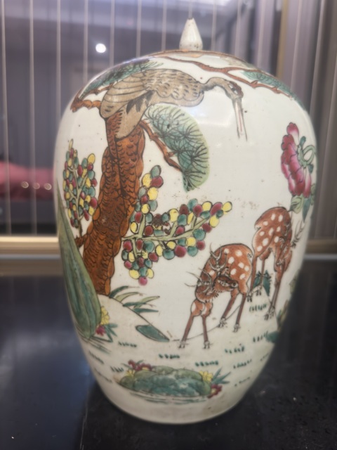 古玩陶瓷粉彩冬瓜罐真品鑒賞圖