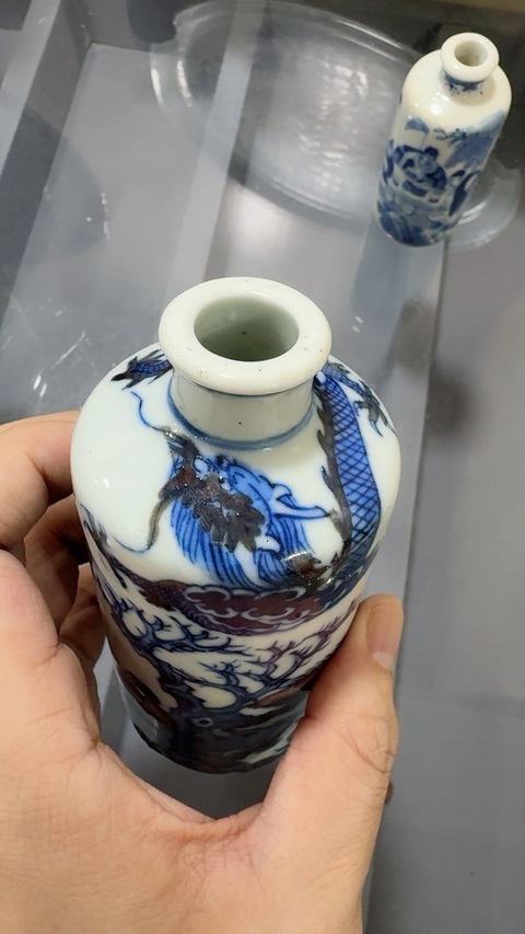 古玩陶瓷青花釉里紅生肖提材母壺真品鑒賞圖