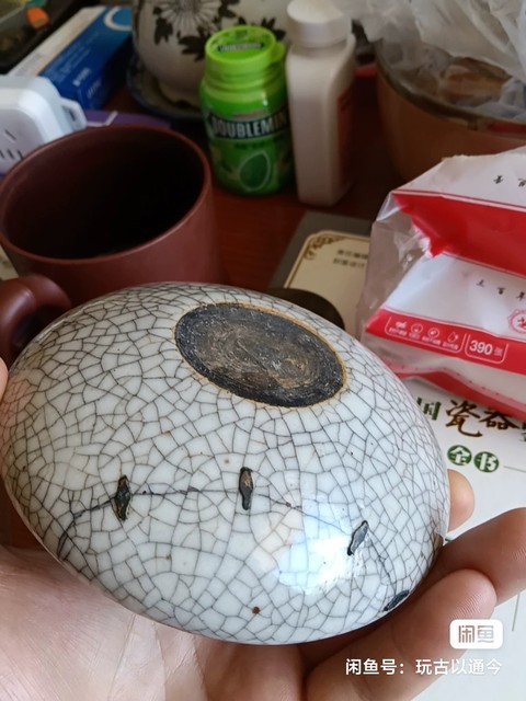 古玩陶瓷哥釉水洗，景德鎮窯真品鑒賞圖