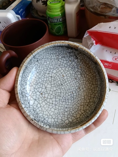 古玩陶瓷哥釉水洗，景德鎮窯真品鑒賞圖