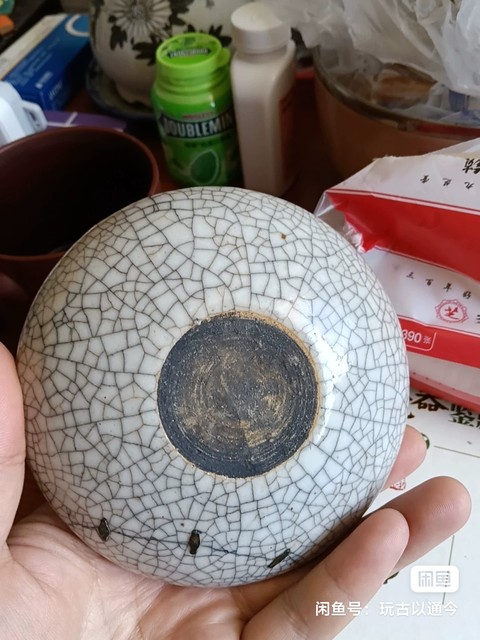 古玩陶瓷哥釉水洗，景德鎮窯真品鑒賞圖