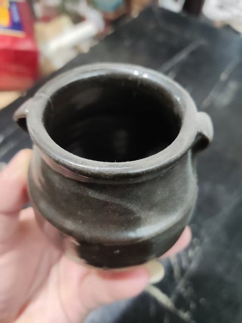 古玩陶瓷黑釉雙耳罐真品鑒賞圖