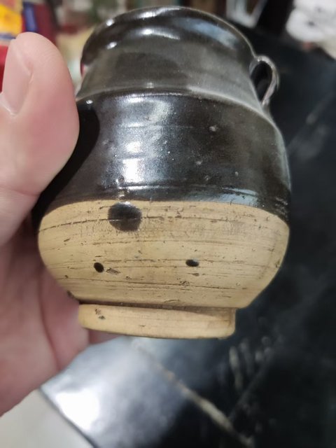 古玩陶瓷黑釉雙耳罐真品鑒賞圖