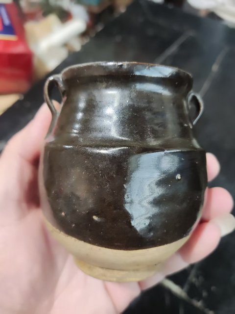 古玩陶瓷黑釉雙耳罐真品鑒賞圖