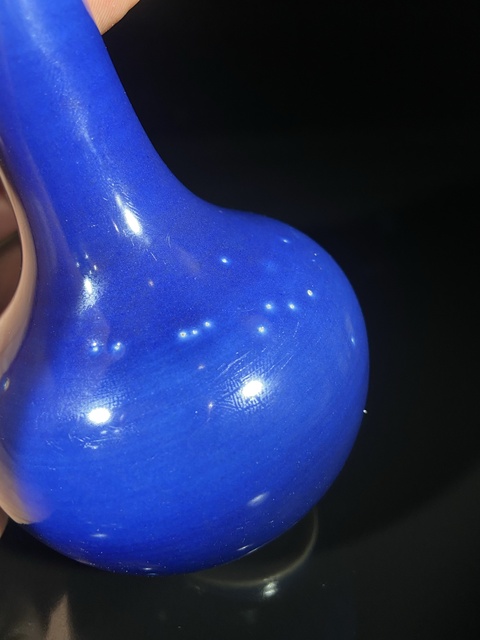 古玩陶瓷藍釉天球瓶真品鑒賞圖