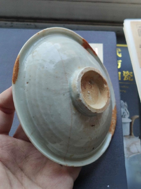 古玩陶瓷湖田窯青白釉娃娃盤真品鑒賞圖