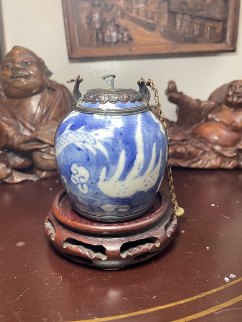 古玩陶瓷龍紋青花瓶改件真品鑒賞圖